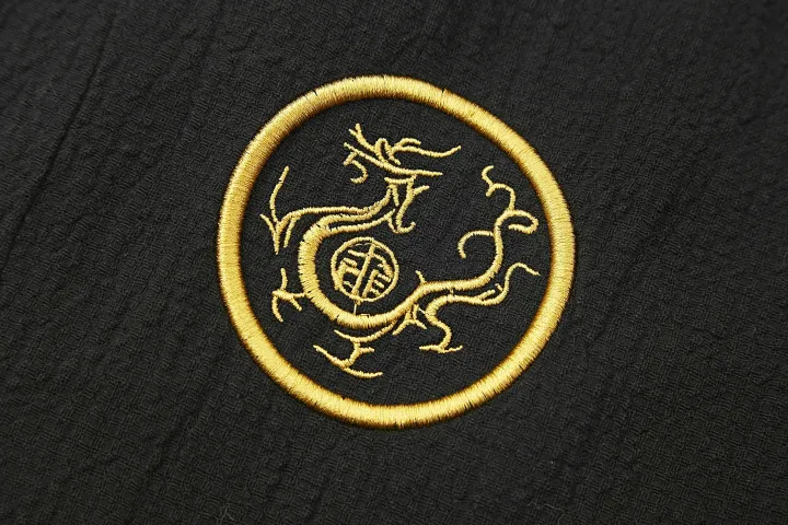 Metallic Dragon Linen Chinese Pants - Image 5