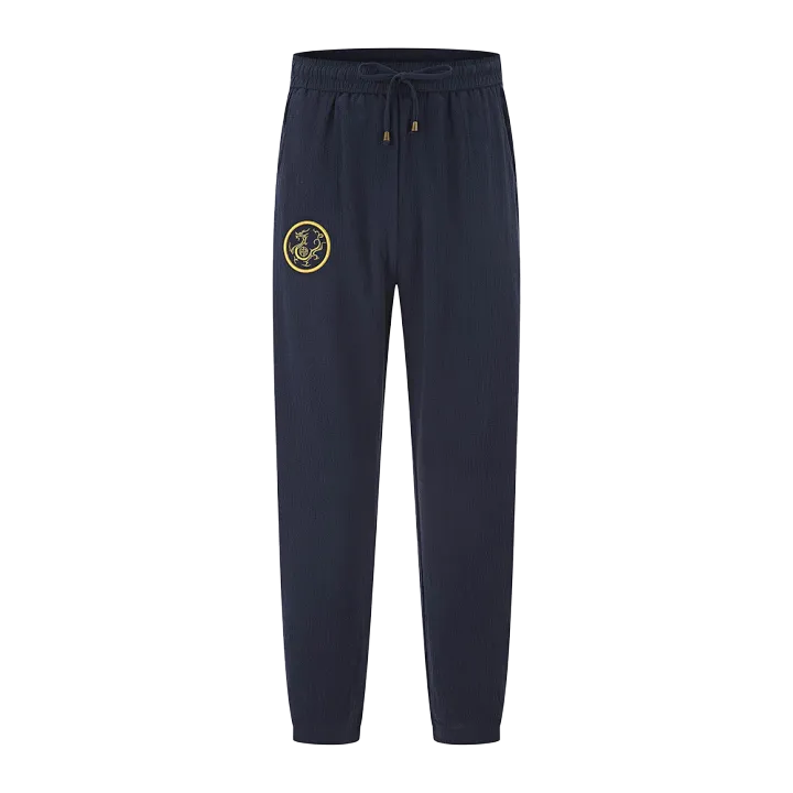 Metallic Dragon Linen Chinese Pants - Image 6