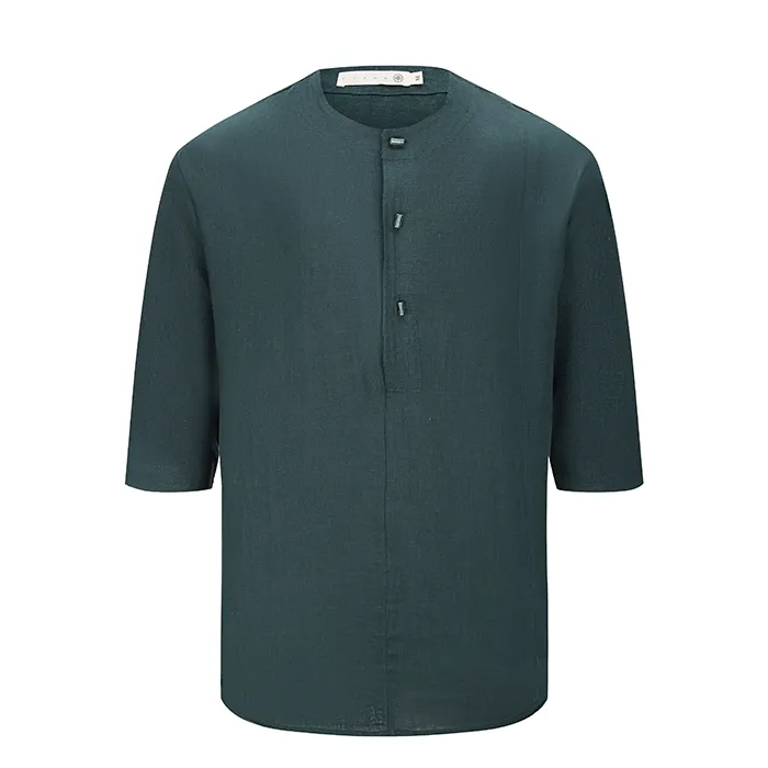 Crew Neck Hanfu Shirt | 100% Cotton